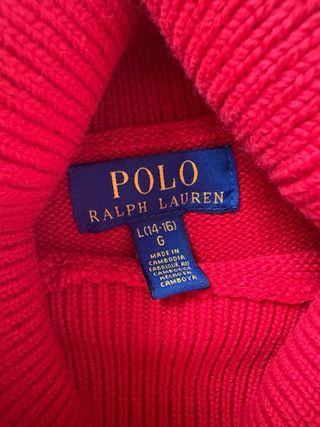 Jersey Polo Ralph Lauren cuello alto rojo