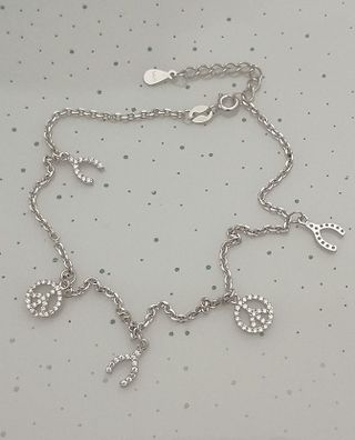 Pulsera Tobillera Plata 925 Circonitas