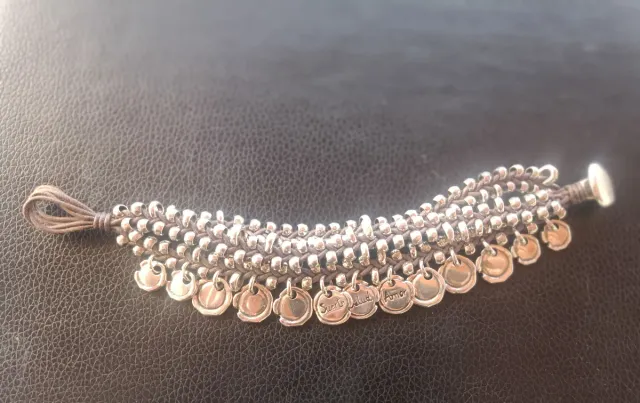 Pulsera Uno de 50 Plata y Marrón 18cm