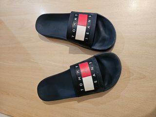 Chanclas Tommy Jeans Pool Hombre Negras Multicolor