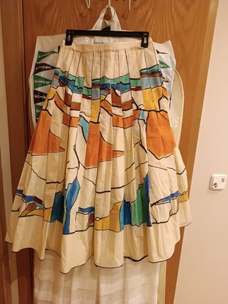 Falda Zara tablas estampada S