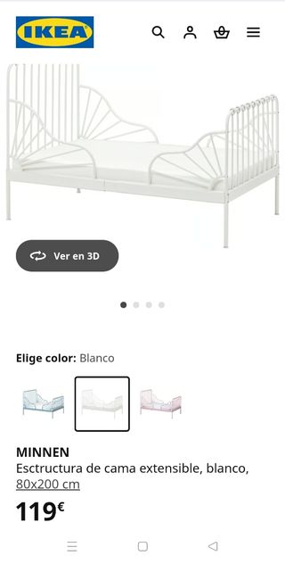 Cama extensible blanca Ikea con colchones