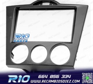 MARCO NEGRO BRILLO RADIO 2-DIN PARA MAZDA RX-8 03-08 AIRE AC