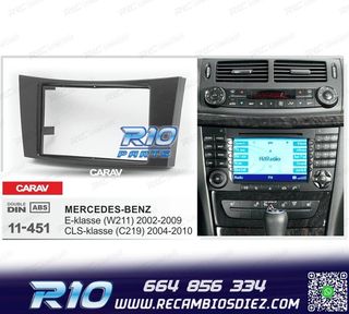 MARCO NEGRO RADIO 2-DIN PARA MERCEDES CLASE-E CLASE-CLS