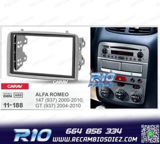 MARCO GRIS RADIO 2-DIN PARA ALFA ROMEO 147 Y GT