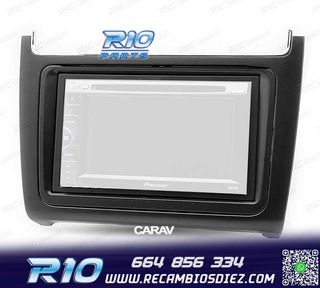 MARCO NEGRO RADIO 2-DIN PARA VOLKSWAGEN VW POLO 14+