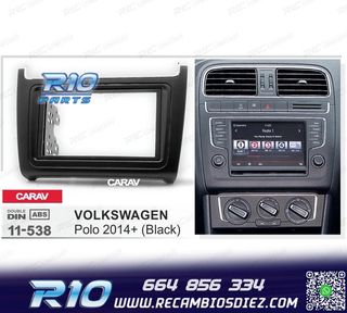 MARCO NEGRO RADIO 2-DIN PARA VOLKSWAGEN VW POLO 14+