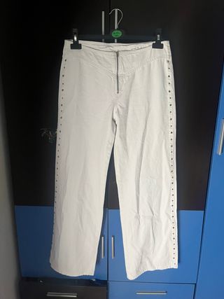 Pantalón blanco con lentejuelas talla M sin usar