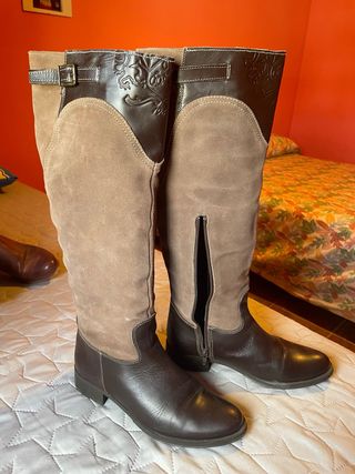 Botas altas piel y ante