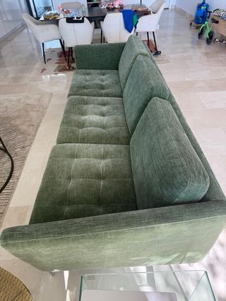 Divano 4 posti in tessuto verde