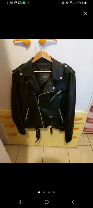 Chaqueta polipiel negra talla L