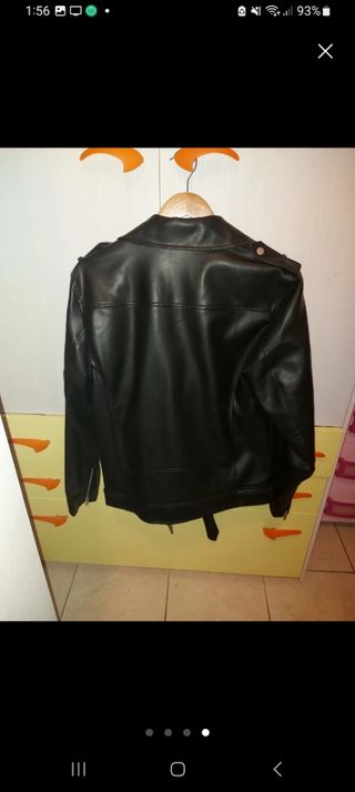 Chaqueta polipiel negra talla L