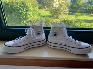 Converse All Star Plataforma Blancas Talla 39.5