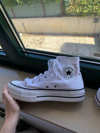 Converse All Star Plataforma Blancas Talla 39.5