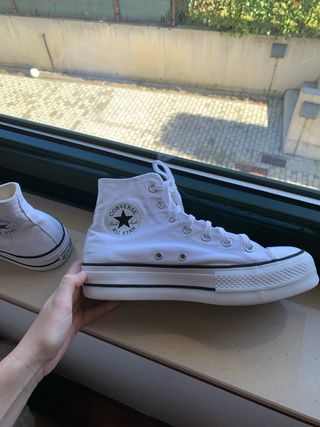 Converse All Star Plataforma Blancas Talla 39.5