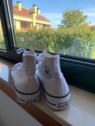 Converse All Star Plataforma Blancas Talla 39.5