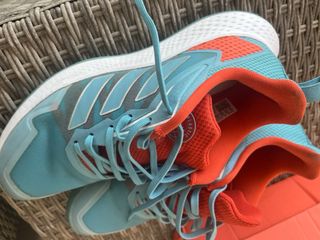 Zapatillas pádel mujer Adidas azul/naranja