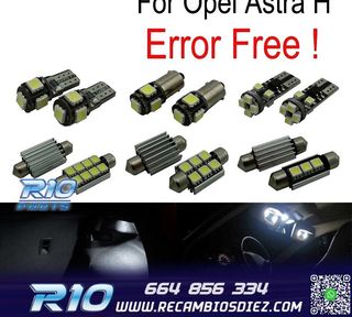 KIT 15 BOMBILLAS LED INTERIOR PARA OPEL ASTRA H OPC GTC HATC