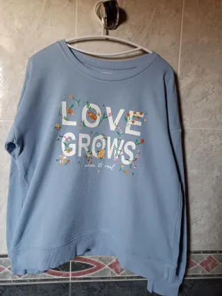 Sudadera Springfield azul cielo floral