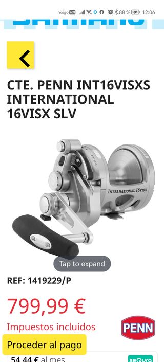 Carrete de pesca Penn International VI 16VISX