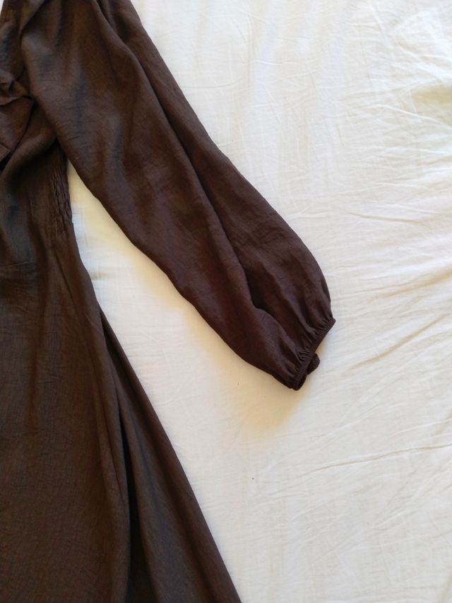 Vestido largo marrón mujer