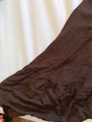 Vestido largo marrón mujer