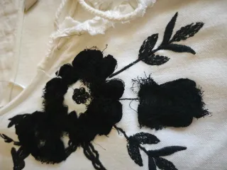 Blusa Zara bordada floral blanca vintage 