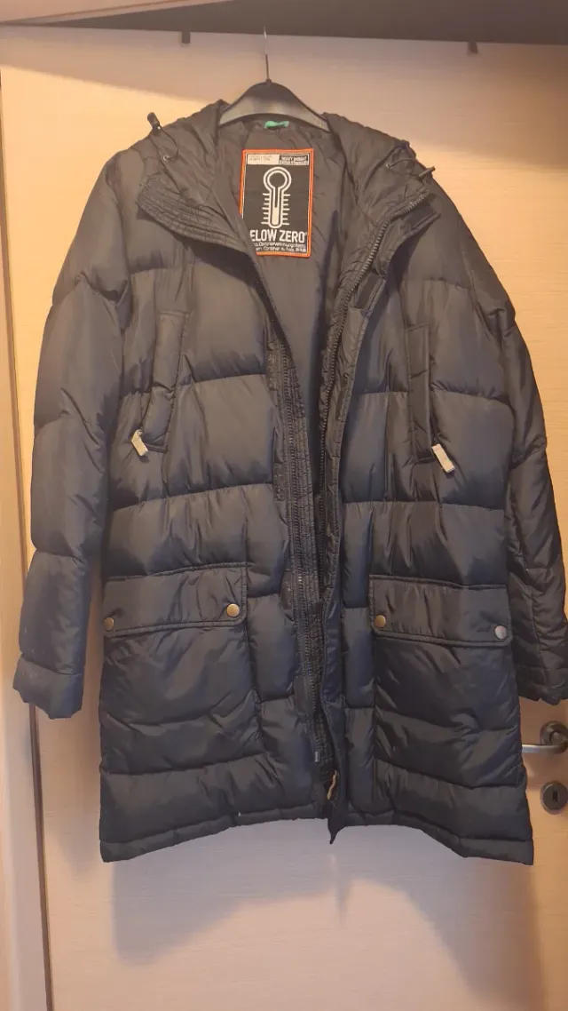 Piumino Benetton Nero Taglia M Piuma d'Oca