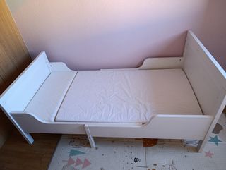 Cama extensible IKEA SUNDVIK blanca+colchón 
