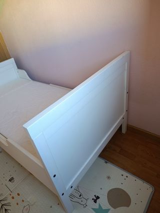 Cama extensible IKEA SUNDVIK blanca+colchón 