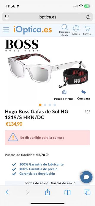 Gafas de sol Hugo Boss blancas y plateadas