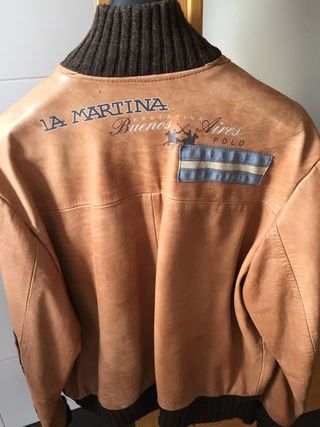 Chaqueta Cuero La Martina Beige/Marrón