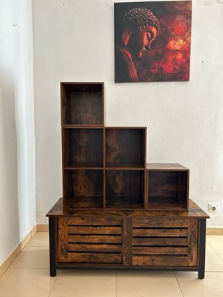 Estantería Cubos Madera Marrón Rústico