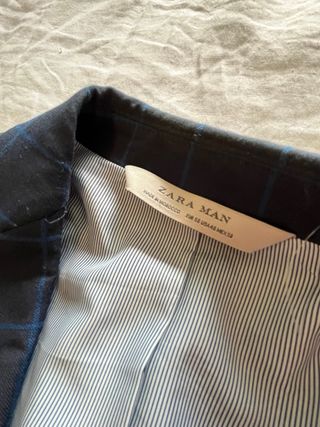 Traje Zara cuadros azul marino Talla 40/48