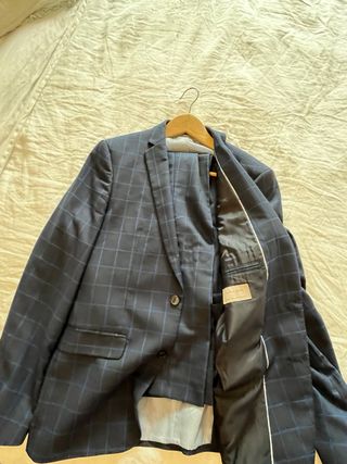 Traje Zara cuadros azul marino Talla 40/48