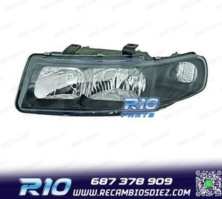 FARO IZQ PARA SEAT LEON TOLEDO 99-05 FONDO NEGRO