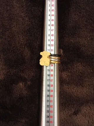 Anillo Tous Cuádruple Negro y Dorado