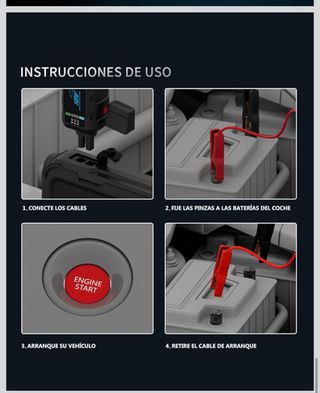 Arrancador Batería Coche 3000A 12V jumpstart