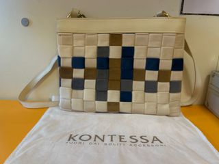 Borsa Kontessa Beige Multicolor Intrecciata
