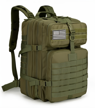 Mochila Táctica Militar 50L Verde + 2 Parches
