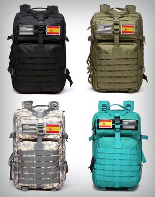 Mochila Táctica Militar 50L Verde + 2 Parches