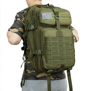 Mochila Táctica Militar 50L Verde + 2 Parches