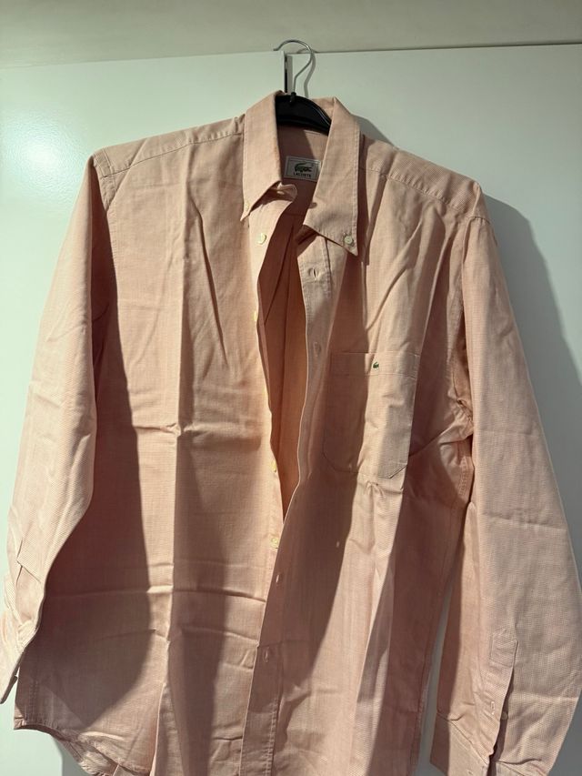 Camisa Lacoste Rosa Manga Larga