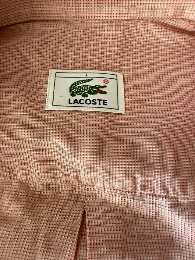 Camisa Lacoste Rosa Manga Larga