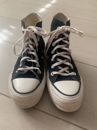 Converse negras plataforma talla 36