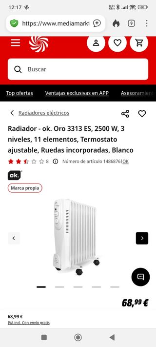 Radiador Aceite OK Oro 3313 ES