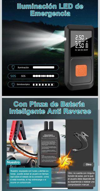 Arrancador Batería Coche 12V jumpstart