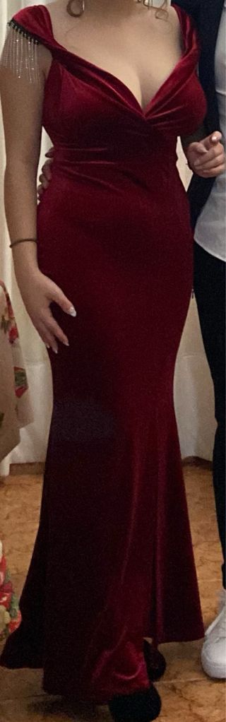 Vestido de fiesta rojo terciopelo