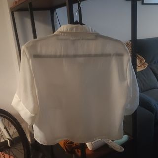 Camisa corta blanca mujer