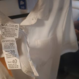 Camisa corta blanca mujer